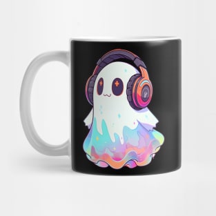 Cute Ghost With Headphones Mug